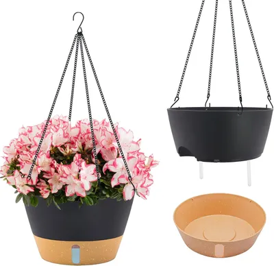 Produktbild von Hängende Pflanzenkübel mit Selbstbewässerung, 30 cm, 2er-Set, mit Wasserstandsanzeige