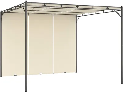 Immagine prodotto di Padiglione da giardino The Living Store con tenda laterale 3x3x2,25 m crema