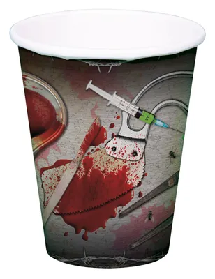 Obrázek produktu pro Papírové kelímky na pití „Bloody Halloween“ – 8 ks, 250 ml