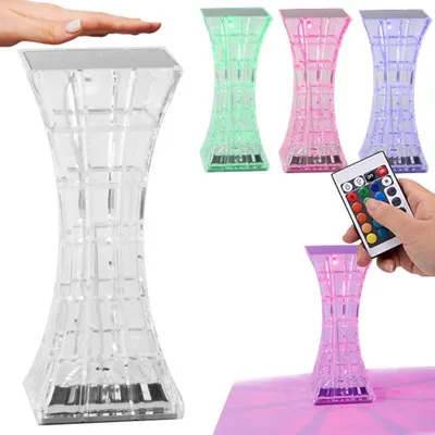 Obrázok produktu pre Verk 12307 Krištáľová LED stolná lampa, RGB, dotykový panel, diaľkové ovládanie