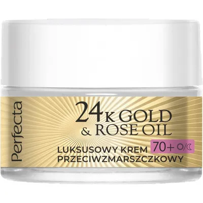 Obrázek produktu pro Perfecta 24K Gold & Rose Oil Luksusowy krem przeciwzmarszczkowy na dzień i na noc 70+, 50ml