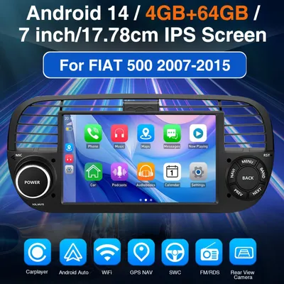 Zdjęcie produktu dla Autostereo - Carplayer - Odtwarzacz multimedialny - Radio z Androidem - 7-calowy ekran dotykowy - Android 14.0