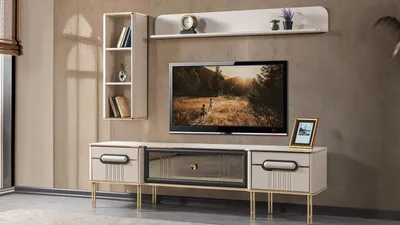 Immagine prodotto di Mobile TV, stile moderno, colore bianco, nuovo, pratico, per il soggiorno, confortevole