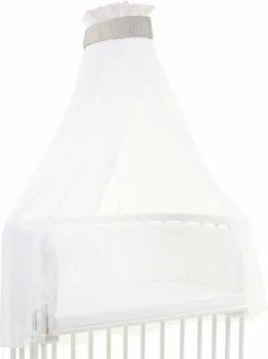 Produktbild von babybay Himmel Waffelpiqué mit Band passend für alle Modelle bis 96 cm Länge, weißgrau