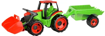 Obrázek produktu pro Traktor se lžící Giga Trucks s vlekem plast 62cm v krabici 72x40x28cm