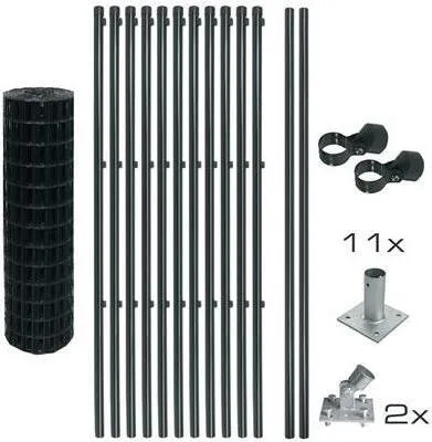 Produktbild von Schweißgitterzaun Komplettset 1,0 x 25m Zaunset Gartenzaun Aufschraubhülsen Zaun