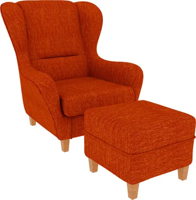 Produktbild von Supellex Sofia Ohrensessel mit Hocker | Design Vienna Orange