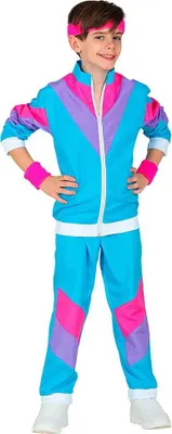 Produktbild von Trainingsanzug 80er Kinder hellblau 140
