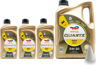 Produktbild von Total Quartz Ineo MC3 | 5W-30 | 8 L | MB229.51 / 52 | BMW LL-04 | Opel/Vauxhall | mit Trichter