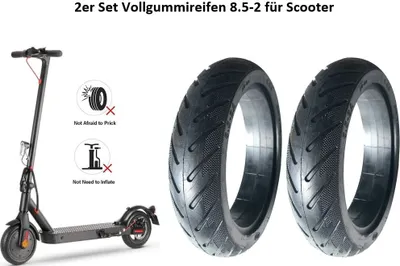 Produktbild von sada 2 plných gumových pneumatík 8,5-2 pre elektrické kolobežky