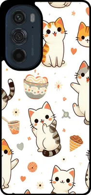 Produktbild von Smartphonica Telefon Fall fit für Motorola Edge 30 Pro mit Katze drucken - TPU zurück Abdeckung Fall Katze Design