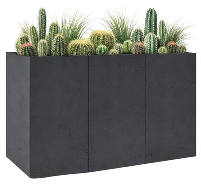 Obrázek produktu pro HOWHOMELY | Květináč – přetáček – květináč na kolečkách – šedý – 90 x 30 x 60 cm – květináč – praktický