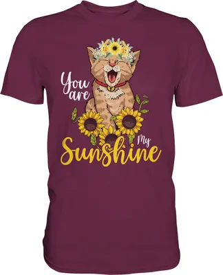 Produktbild von Katzenliebhaber Sonnenblumen Shirt Gärtner Katzen Geschenk Garten – Burgundy / XL