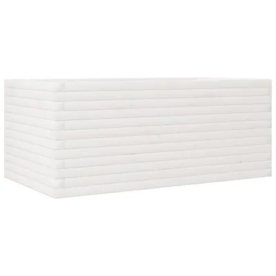 Image de Jardinière blanc 110x60x46 cm bois de pin massif