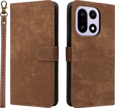 Produktbild von OnePlus 15 Hülle - Coverup Klapphülle mit Schlüsselband - Braun