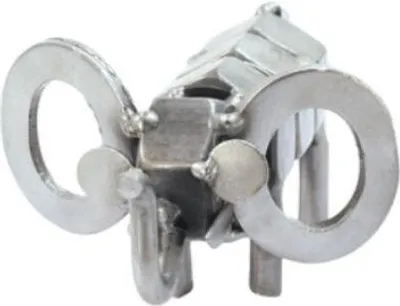 Zdjęcie produktu dla Ręcznie wykonana metalowa figurka słonia – unikatowe dzieło ze stali i miedzi