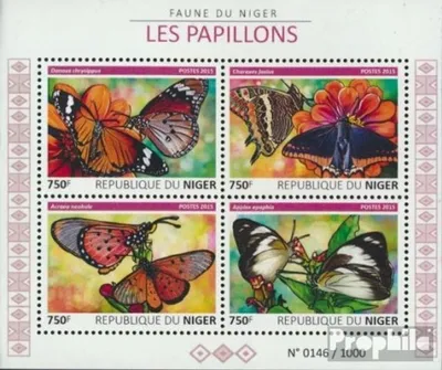 Produktbild von Briefmarken Niger 2015 Mi 3747-3750 Kleinbogen (kompl. Ausg.) postfrisch Schmetterlinge