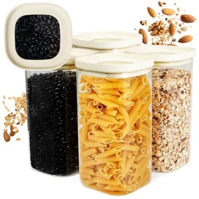 Produktbild von Set aus 4 luftdichten Behältern mit Deckeln - 1500 ml pro Stück - Stapelbar