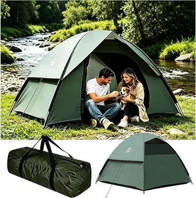 Obrázok produktu pre Kupolový stan 210 x 190 x 130 cm, 2-3 osoby, vodotesný, na kempovanie