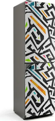 Produktbild von Abstraktes Linienmuster – Magnetische Kühlschrank Abdeckung – Dekorfolie magnetisch Küche – Kühlschrank Magnet Deko – selbstklebende Magnettafel – Magnetfolie für Kühlschranktür – 60x205 cm