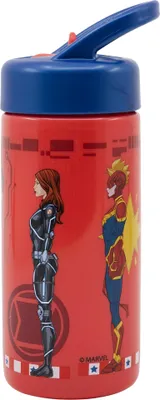Produktbild von Avengers Trinkflasche 410 ml - Marvel Kinderflasche mit Trinkkappe BPA frei
