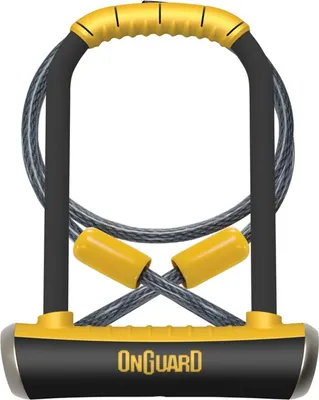 Immagine prodotto di OnGuard 8005 U-lock Pitbulll DT 115 x 230 mm, Ø 14 mm, con cavo e supporto, nero/giallo