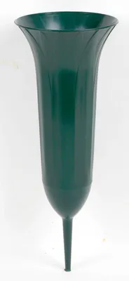 Produktbild von BURI Grabvase 31cm grün Grabschmuck Blumenvase Friedhofsvase Grabmalvase Grabdeko