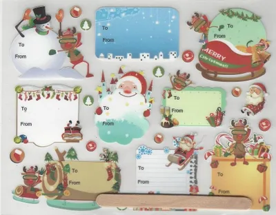 Image de Autocollants pour cadeaux 16X20Cm 9 motifs