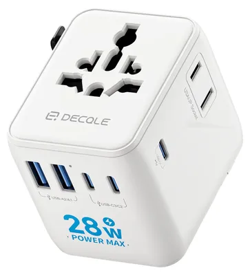 Productafbeelding van Reisadapter Wereldwijd, Reisstekker met 3 USB-C & 2 USB-A