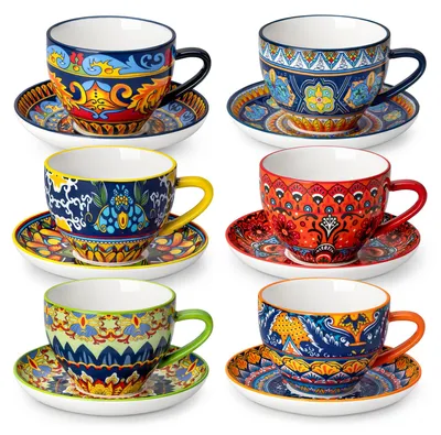 Kaffeeservice 12-teilig, 6 Personen, Keramik, 256 ml, spülmaschinengeeignet
