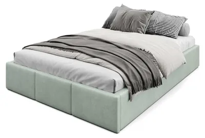 Produktbild von Muralo POLSTERBETT 140x200 cm Doppelbett ohne Kopfteil mit Bettkasten und hochklappbarem Lattenrost Mint