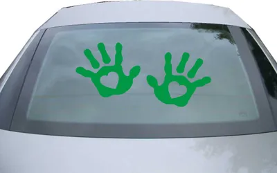 Produktbild von Indigos UG - Aufkleber Heckscheibe & Motorklappe DE6316 - grün - 600x285 mm - love hand - Auto Scheiben Fenster Heckklappe Tuning Racing JDM - Die cut