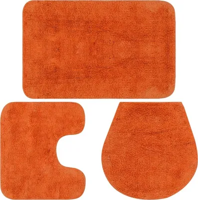 Image de Jeu de tapis de salle de bain 3 pcs Tissu Orange