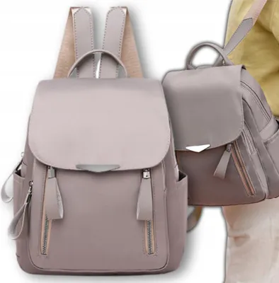 Produktbild von EDIBAZZAR | Eleganter, wasserdichter und geräumiger grauer 2-in-1-Rucksack für Damen, große Schultertasche