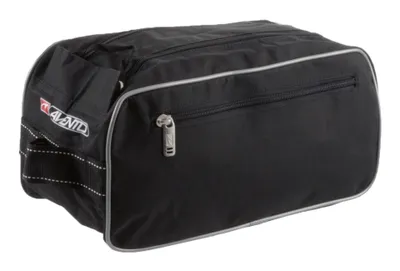 Produktbild von Schwarze, wasserabweisende Polyester-Schuhtasche mit Reißverschluss-Vorfach, 35x16x16 cm