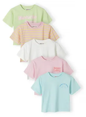 Produktbild von Minoti T Shirt Baumwolle kurzarm Hellblau Gr. 98 für Mädchen
