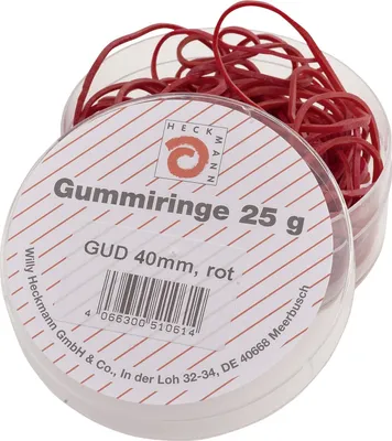Produktbild von Wihedü 510.061 Gummiringe - Ø40 mm, Dose mit 25g, rot