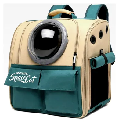 Produktbild von Katzen Rucksack Träger, Haustier Rucksack mit Blasen, Raumkapsel Rucksack für Katzen und kleine Hunde (Khaki)