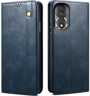 Image de Etui pour Honor 80, étui en cuir avec fonction stand bleu