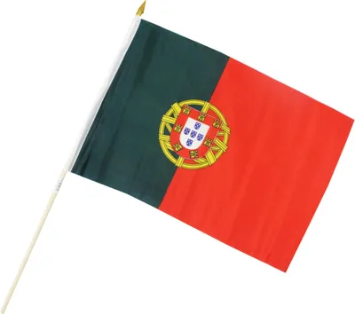 Produktbild von Fahne Flagge "Portugal" 30x45cm mit 60cm Holzstab Handfahne Stockflagge Banner Fan Sport