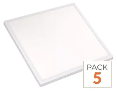Image de Panneau LED mince 60x60, 40W, blanc - 40000 heures - Lot de 5 - Blanc neutre 4000K - 5500K