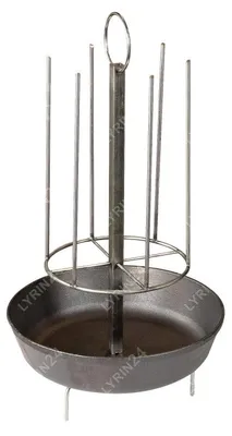 Produktbild von Tandoor Triton-Spieß vertikal mit Gusseisen-Pfanne 27 cm