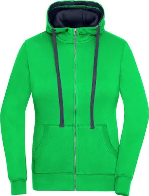 Produktbild von Sweat-Jacke mit Reißverschluss und Kapuze green/navy, Gr. S