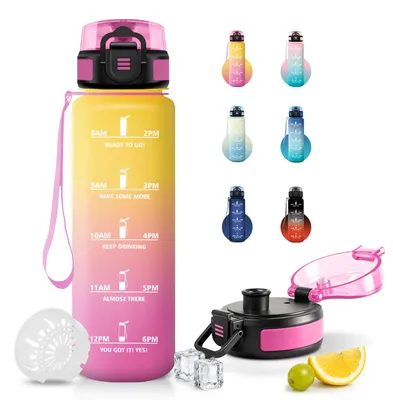 Imagen del producto de Botella de 500 ml a prueba de fugas, con filtro, apta para bebidas carbonatadas, ideal para deportes