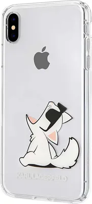 Productafbeelding van Karl Lagerfeld Klhci65Cfnrc iPhone Xs Max hoesje, transparant, met Choupette-opdruk