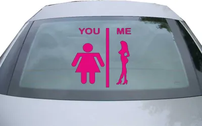 Produktbild von Indigos UG - Aufkleber Heckscheibe & Motorklappe DE6073 - pink - 600x600 mm - you me girl - Auto Scheiben Fenster Heckklappe Tuning Racing JDM - Die cut