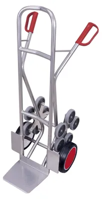 Produktbild von VARIOfit Aluminium Treppenkarre mit 2 fünfarmigen Radsternen und Vollgummibereifung Schaufel 300 x 285 mm