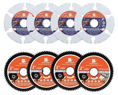 Obrázok produktu pre Pílový kotúč HSS, 50 mm, určený na rezanie dreva, kovu a plastu, sada 8 kusov