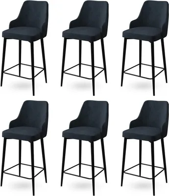 Produktbild von Skye Decor, Enox - Anthracite, Black, Barhocker-Set (6-teilig), 100 % METALL, Anthrazit, 45 x 43 x 105 cm