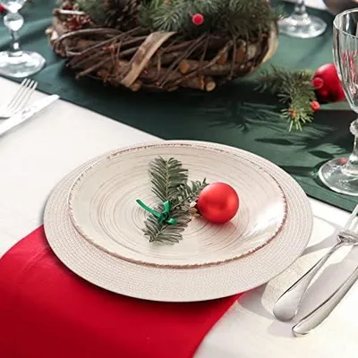 Produktbild von Runde Tischsets Abwaschbar 6er Set mit Untersetzer, 34 cm